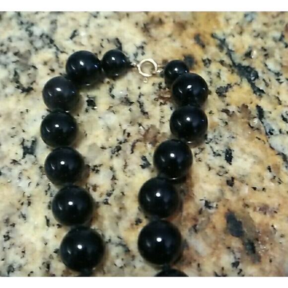 Onyx Pearl 14K Gold Fine Jewelry Beaded Heart Necklace - Picture 6 of 8